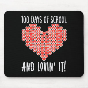 100 Days Of School Lovin It Hearts Valentines Day Mouse Pad