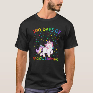 100 Days Of School Magical Learning Unicorn Girls T-Shirt
