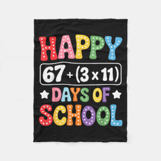 100 Days Of School Math Equation Groovy 67 Meme Te Fleece Blanket