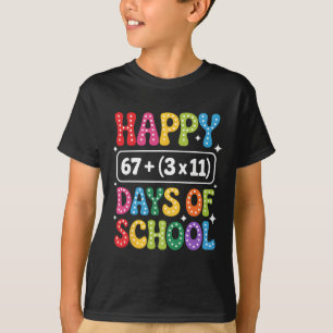 100 Days Of School Math Equation Groovy 67 Meme Te T-Shirt