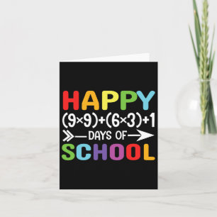 100 Days Of School Math Teacher Equation 100th Day Card
