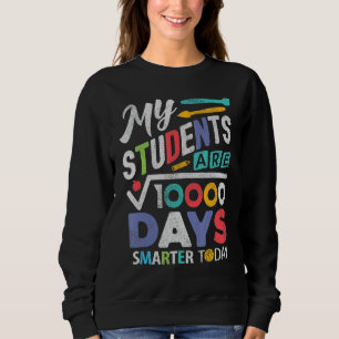100 Days Of School Math Teacher Smarter 10000 Squa Sweatshirt