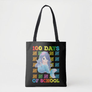 100 Days Of School Mermaid Teacher Student Tote Bag