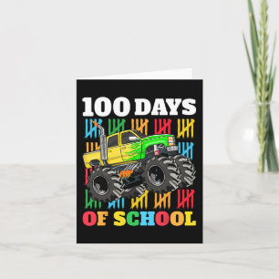 100 Days of School Monster Truck 100th Day of Scho Card