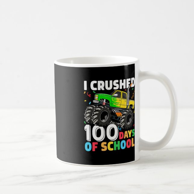 100 Days of School Monster Truck 100th Day of Scho Coffee Mug (Right)