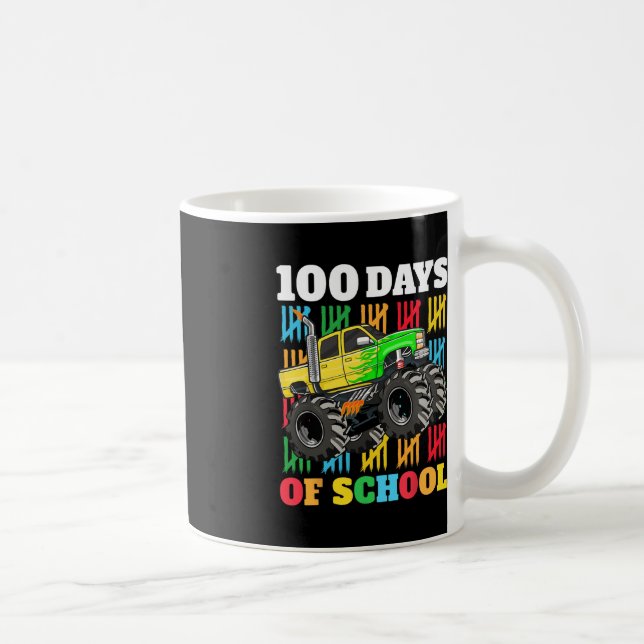 100 Days of School Monster Truck 100th Day of Scho Coffee Mug (Right)