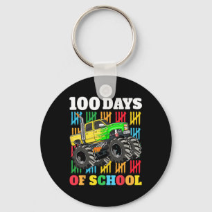 100 Days of School Monster Truck 100th Day of Scho Keychain