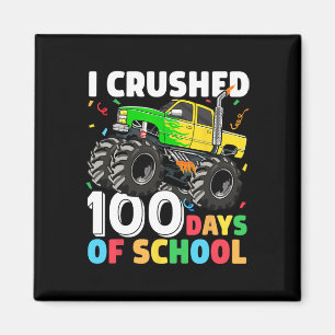 100 Days of School Monster Truck 100th Day of Scho Magnet