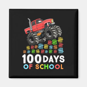 100 Days of School Monster Truck 100th Day of Scho Magnet