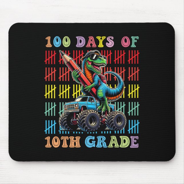 100 Days Of School Monster Truck 100th Day Of Scho Mouse Pad (Front)