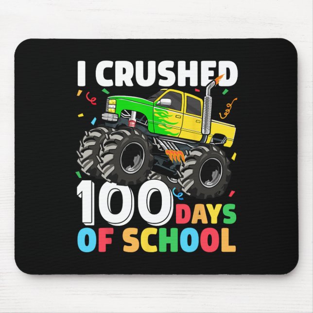 100 Days of School Monster Truck 100th Day of Scho Mouse Pad (Front)