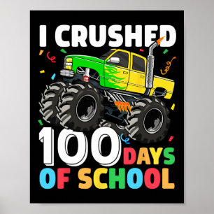 100 Days of School Monster Truck 100th Day of Scho Poster