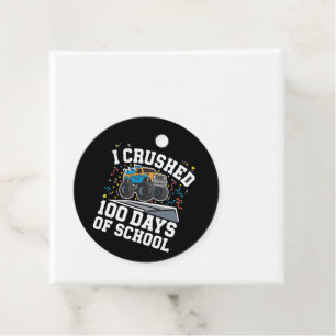 100 Days of School Monster Truck 100th Day School Favour Tags