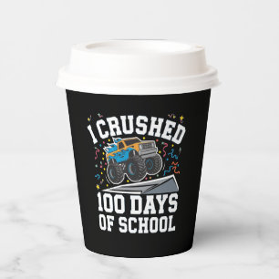 100 Days of School Monster Truck 100th Day School Paper Cups