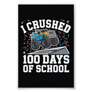 100 Days of School Monster Truck 100th Day School Photo Print