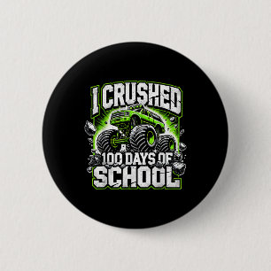 100 Days Of School Monster Truck Boys 100th Day 2 Inch Round Button