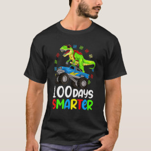 100 Days Of School Monster Truck Rex 100 Days Smar T-Shirt