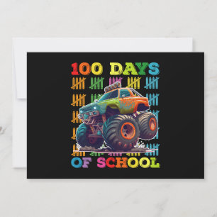 100 Days Of School Monster Truck Teacher Student Invitation