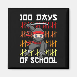 100 Days Of School Ninja For Kids Boys Martial Art Magnet