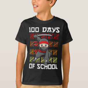 100 Days Of School Ninja For Kids Boys Martial Art T-Shirt