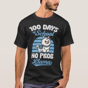 100 Days Of School No Prob Llama Cute Animal Joke T-Shirt