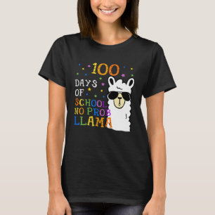 100 Days Of School No Prob llama Llama Teacher 100 T-Shirt