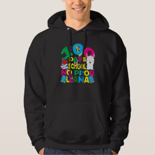 100 Days Of School No Prob-llama Llama Teacher And Hoodie
