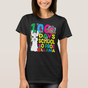 100 Days Of School No Prob-llama Llama Teacher And T-Shirt