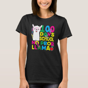100 Days Of School No Prob-llama Llama Teacher And T-Shirt