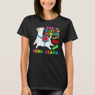 100 Days Of School No Prob Llama Lover Teacher Kid T-Shirt