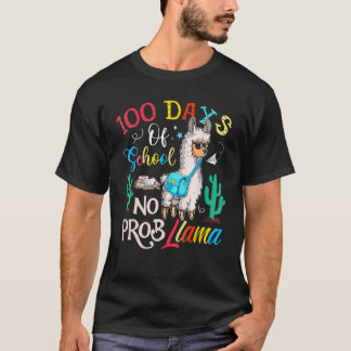 100 Days Of School No Probllama Llama 100th Day_5 T-Shirt