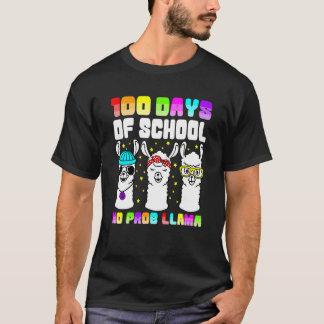 100 Days of School No Probllama Llama 100th Day Te T-Shirt