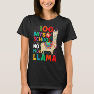 100 Days of School No Probllama Llama 100th Day Te T-Shirt