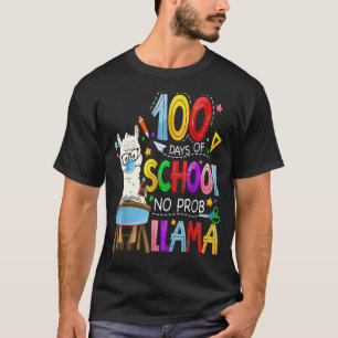 100 Days Of School No Probllama Llama Face Mask Te T-Shirt