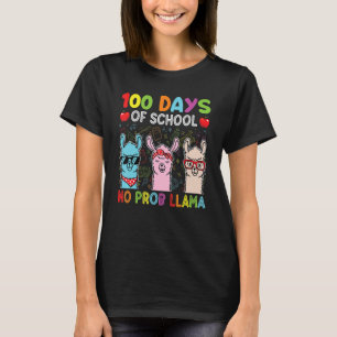 100 Days Of School No Probllama Llama Happy 100th  T-Shirt
