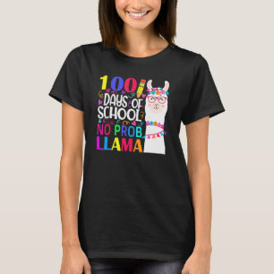 100 Days Of School No Probllama Llama Happy 100th  T-Shirt