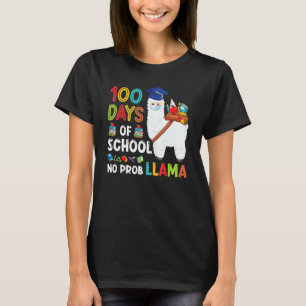 100 Days Of School No Probllama Llama Happy 100th T-Shirt