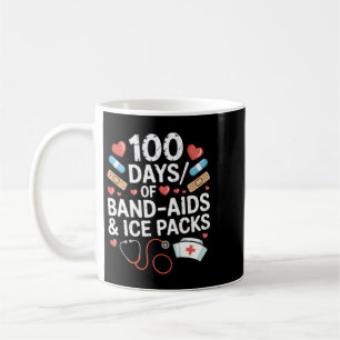 100 Days Of School Nurse 100 Day Band Aids Student Coffee Mug
