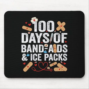 100 Days Of School Nurse 100 Day Nd Aids Student F Mouse Pad