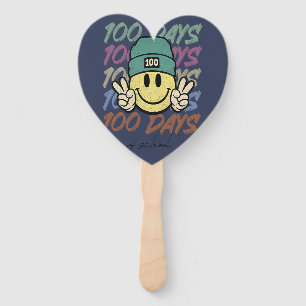 100 days of school, one hundred days of class hand fan