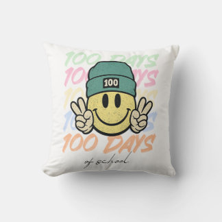 100 days of school, one hundred days of class throw pillow