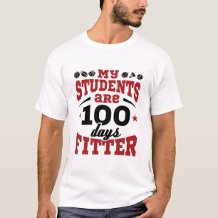 100 Days of School PE Teacher 100 Days Fitter T-Shirt