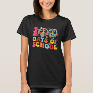 100 Days Of School Peace Sign Love Hippie Retro Gr T-Shirt