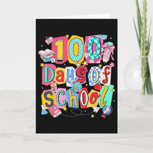 100 Days Of School Pencil Coquette Bow Girl Kid Te Card