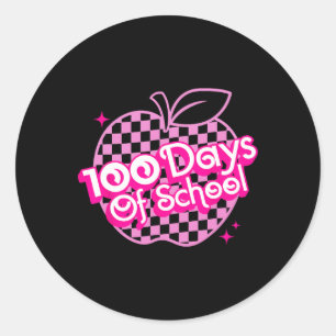 100 Days Of School Pink 100th Day Of School For Gi Classic Round Sticker
