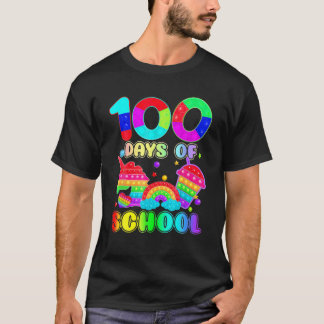100 Days Of School Pop It Teacher Kids Boys Girls T-Shirt
