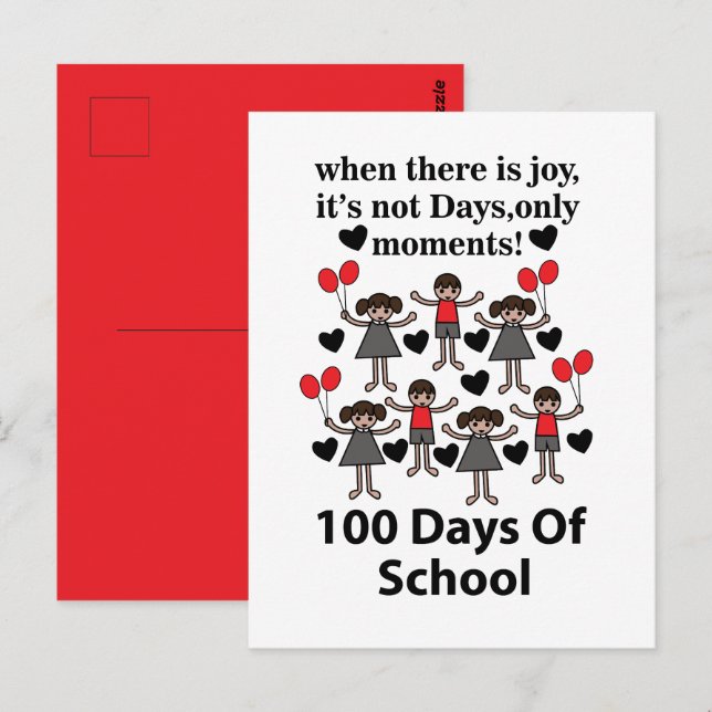 100 Days Of School  Postcard (Front/Back)