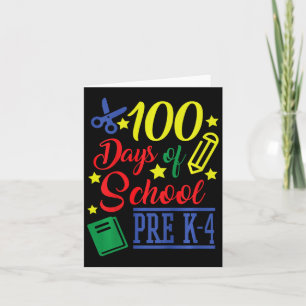 100 Days Of School Pre-k 4 Card