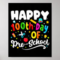 100 Days Of School Preschool Teachers Kids Graphic