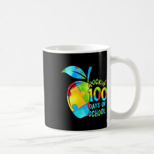 100 Days Of School Puzzle Apple Autism Awareness  Coffee Mug